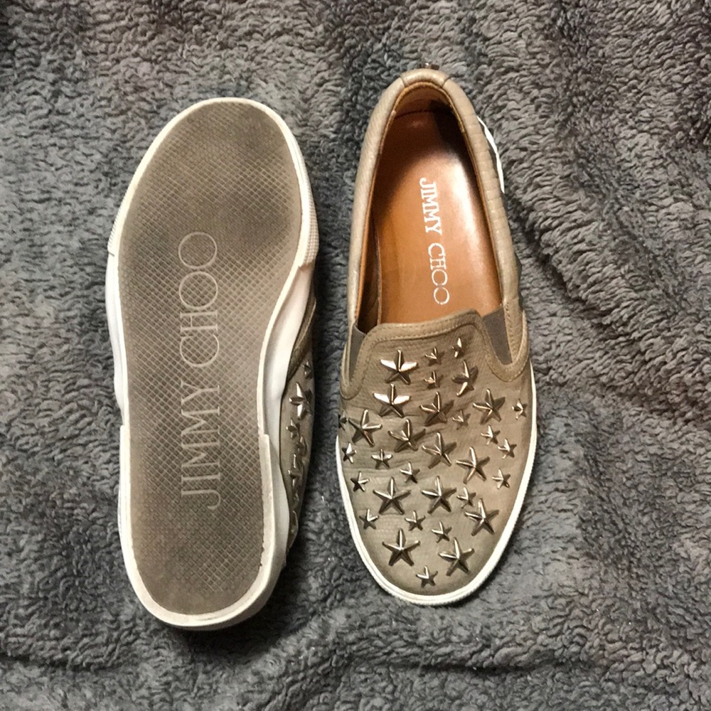 Jimmy Choo Slip on Sneaker  34.5 EUC Woman Fashion - Picture 3 of 7